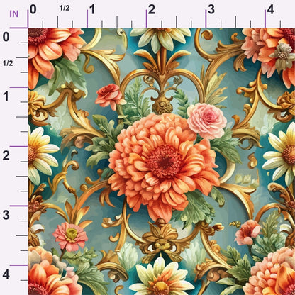 Rococo Blooms Pattern 89 Minky Fabric
