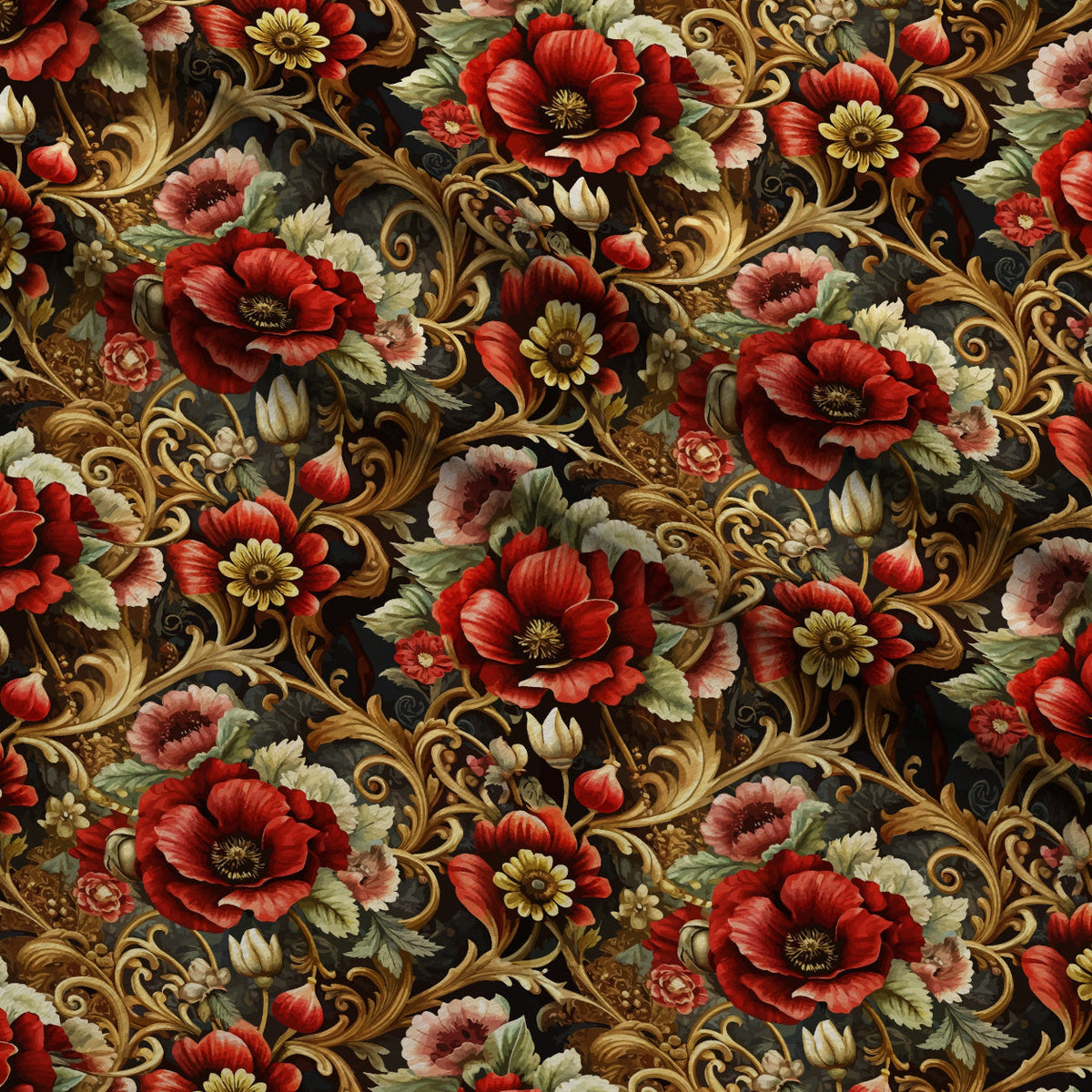 Rococo Blooms Pattern 9 Minky Fabric