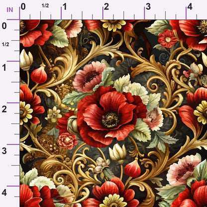 Rococo Blooms Pattern 9 Minky Fabric