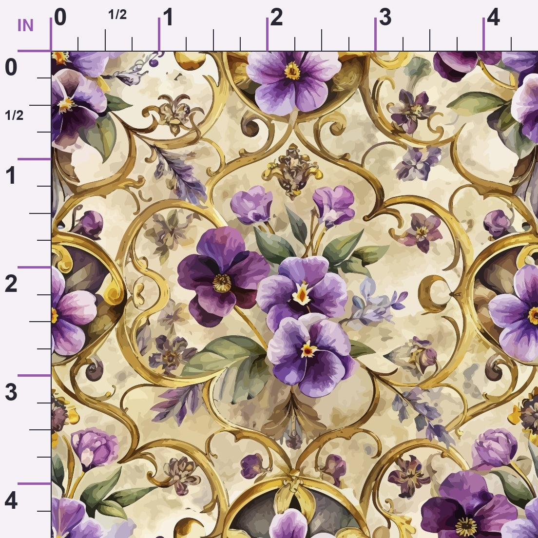 Rococo Blooms Pattern 90 Minky Fabric