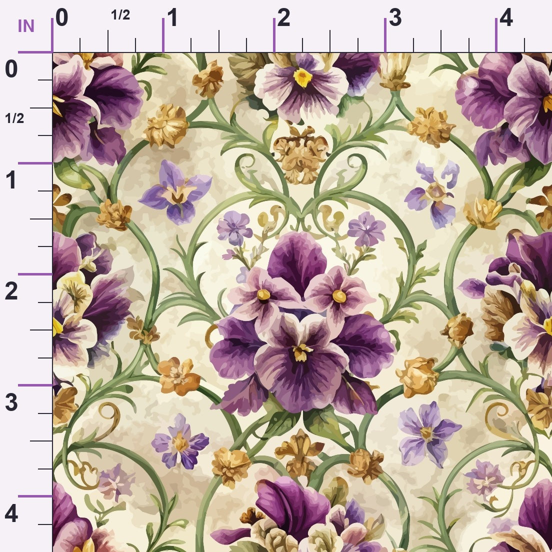 Rococo Blooms Pattern 91 Minky Fabric