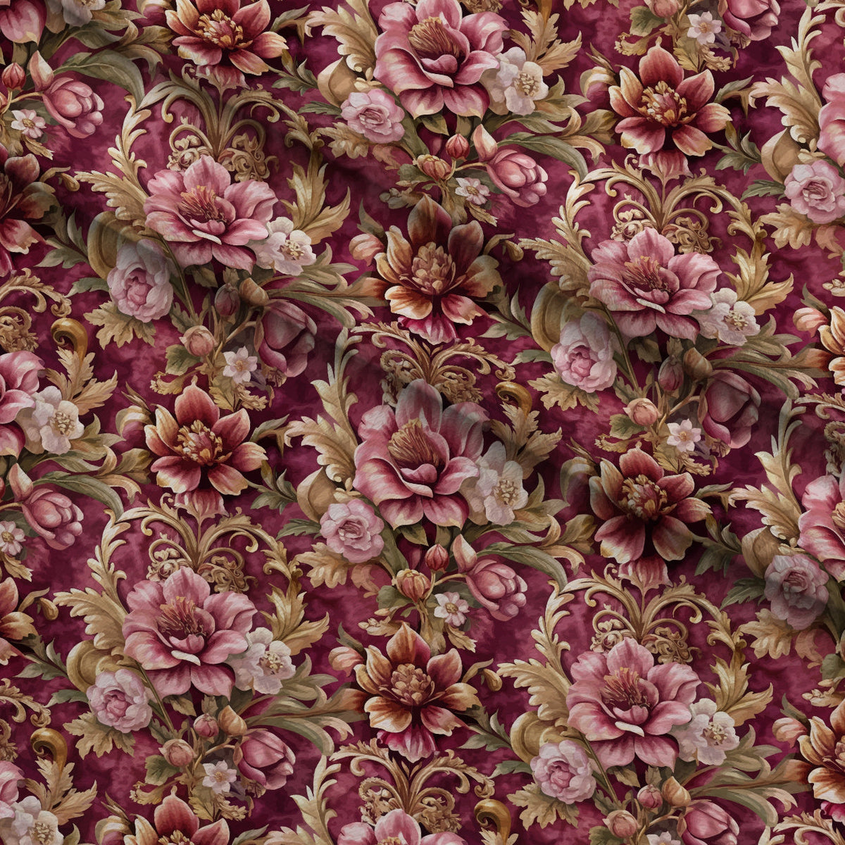 Rococo Blooms Pattern 96 Minky Fabric