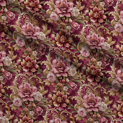 Rococo Blooms Pattern 96 Minky Fabric