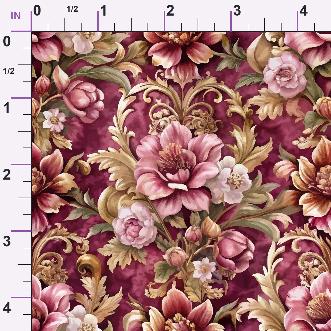 Rococo Blooms Pattern 96 Minky Fabric