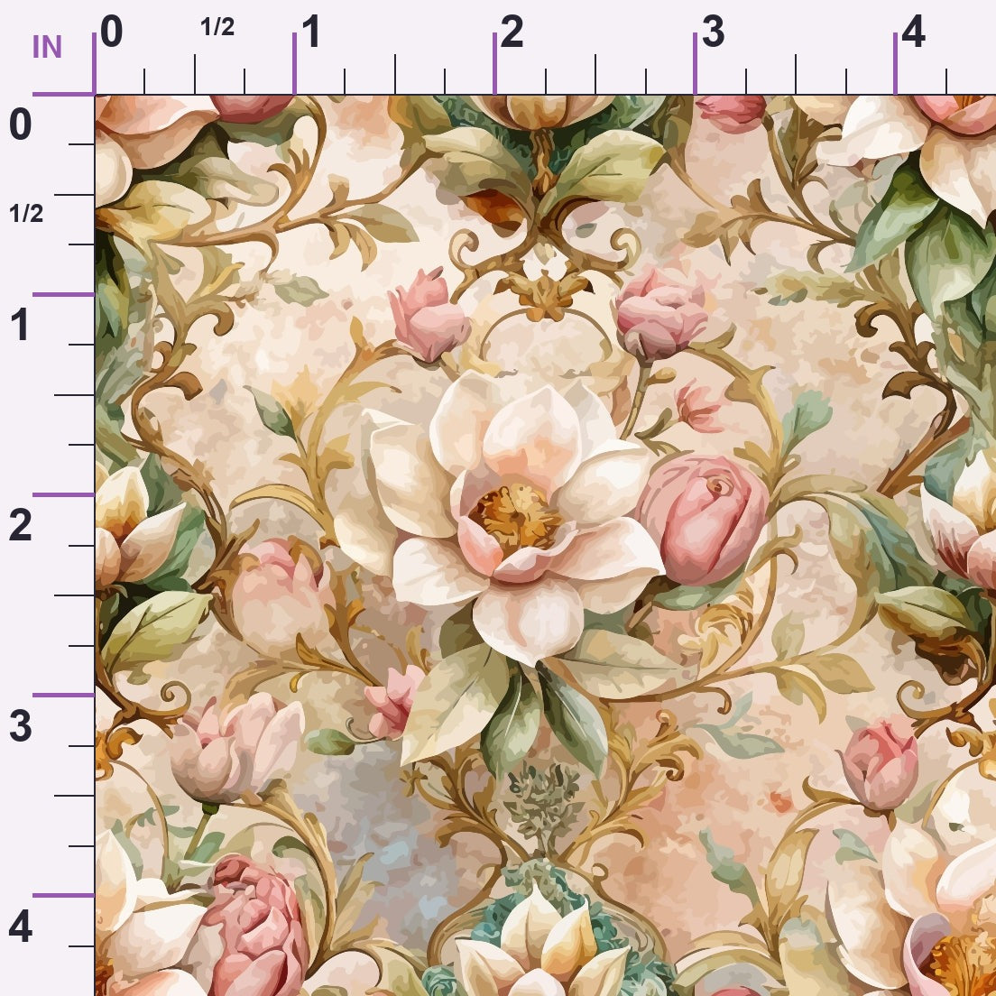 Rococo Blooms Pattern 98 Minky Fabric
