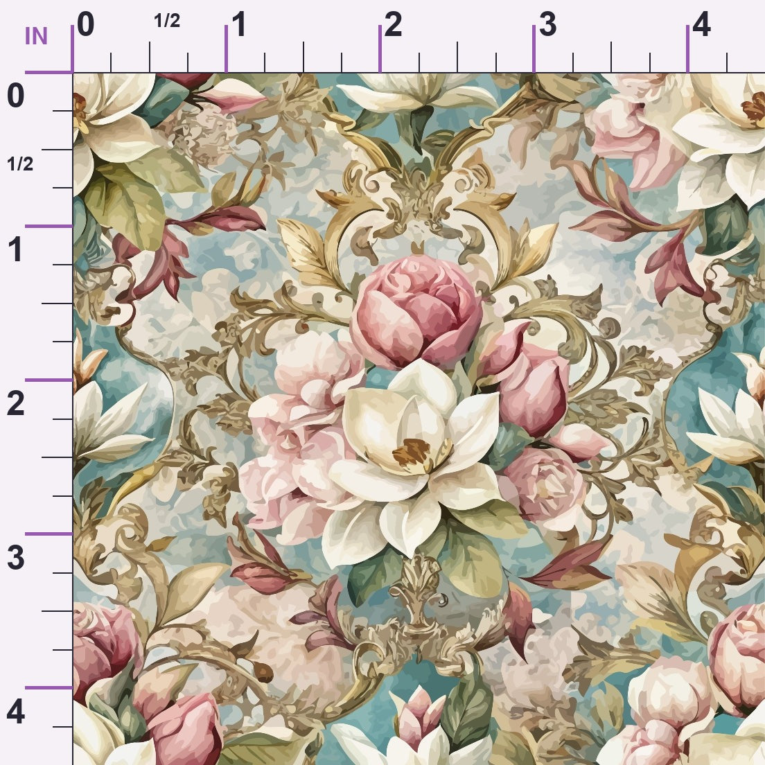 Rococo Blooms Pattern 99 Minky Fabric