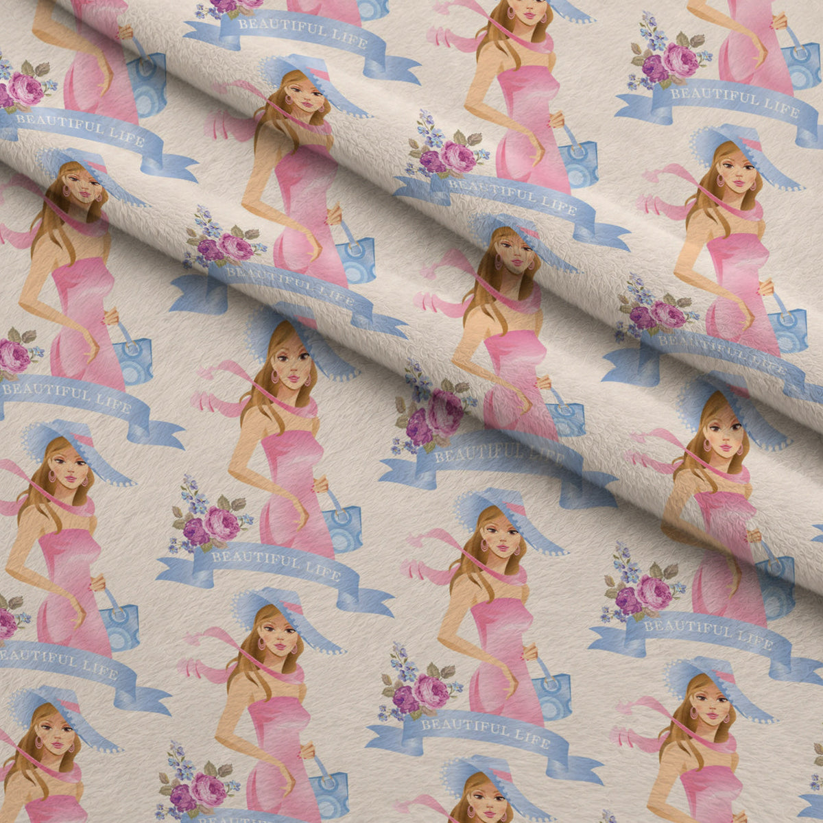 Rose Cameo Parlor Pattern 8 Minky Fabric