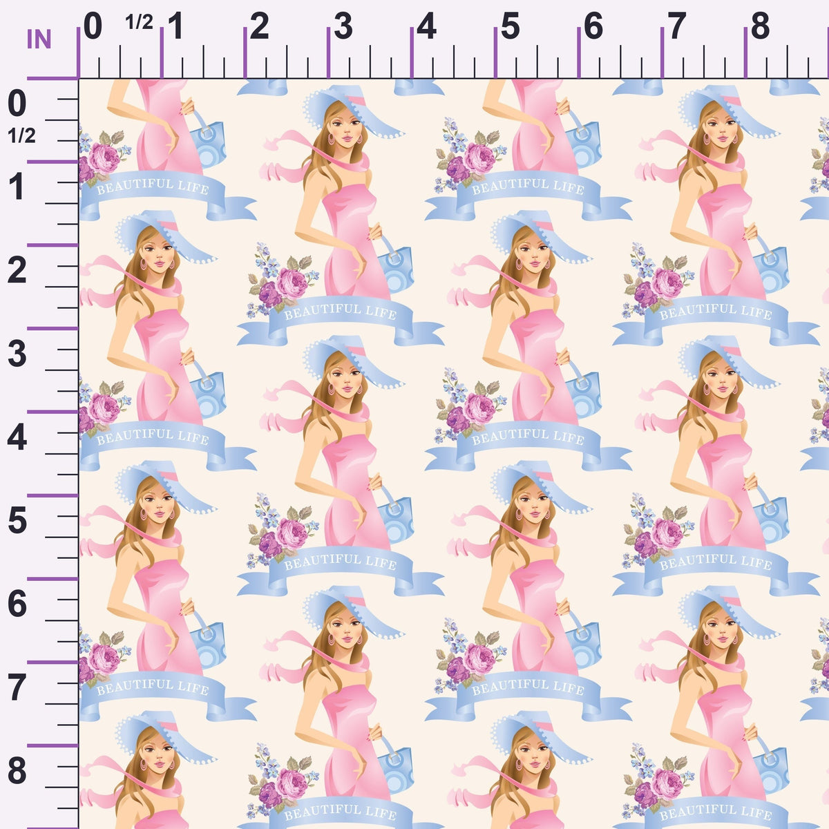 Rose Cameo Parlor Pattern 8 Minky Fabric
