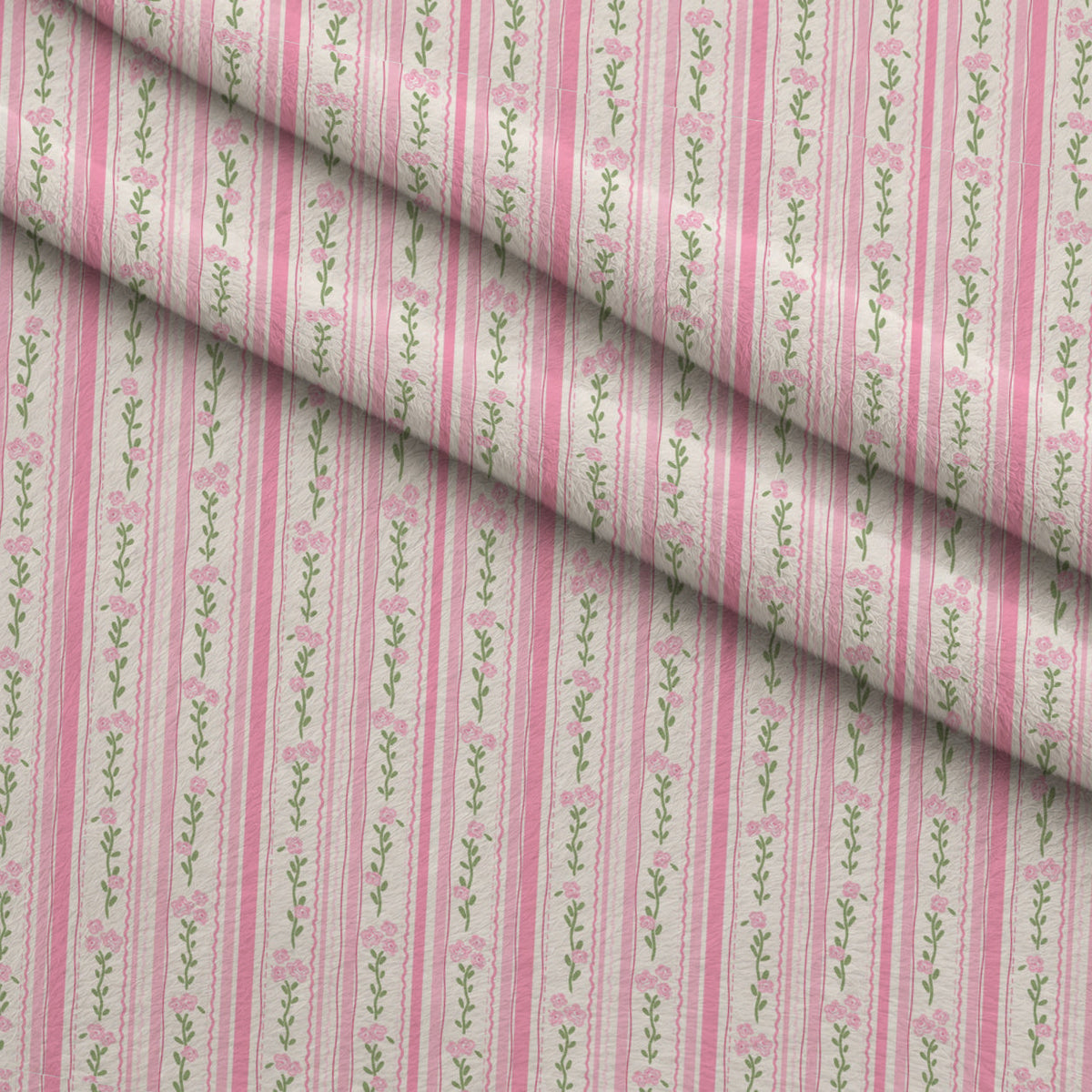 Rosebud Ribbons Pattern 1 Minky Fabric