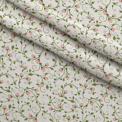 Rosebud Vines Minky Fabric