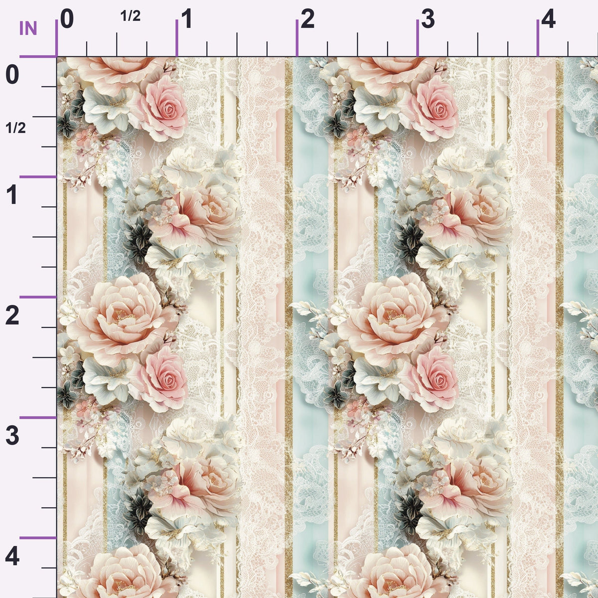 Roses and Lace Pattern 3 Minky Fabric