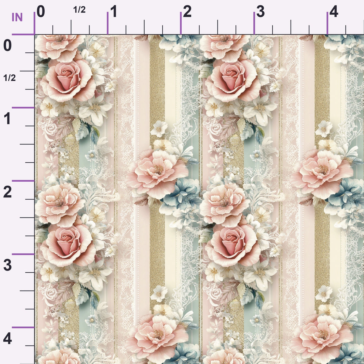 Roses and Lace Pattern 4 Minky Fabric
