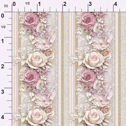 Roses and Lace Pattern 6 Minky Fabric