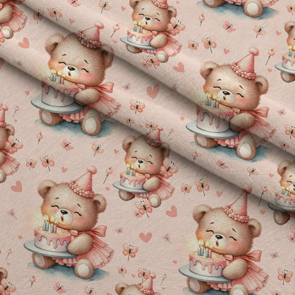 Rosy Balloon Cubs Pattern 1 Minky Fabric