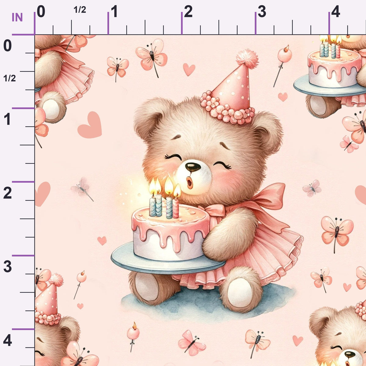 Rosy Balloon Cubs Pattern 1 Minky Fabric
