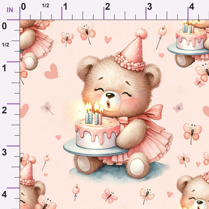 Rosy Balloon Cubs Pattern 1 Minky Fabric