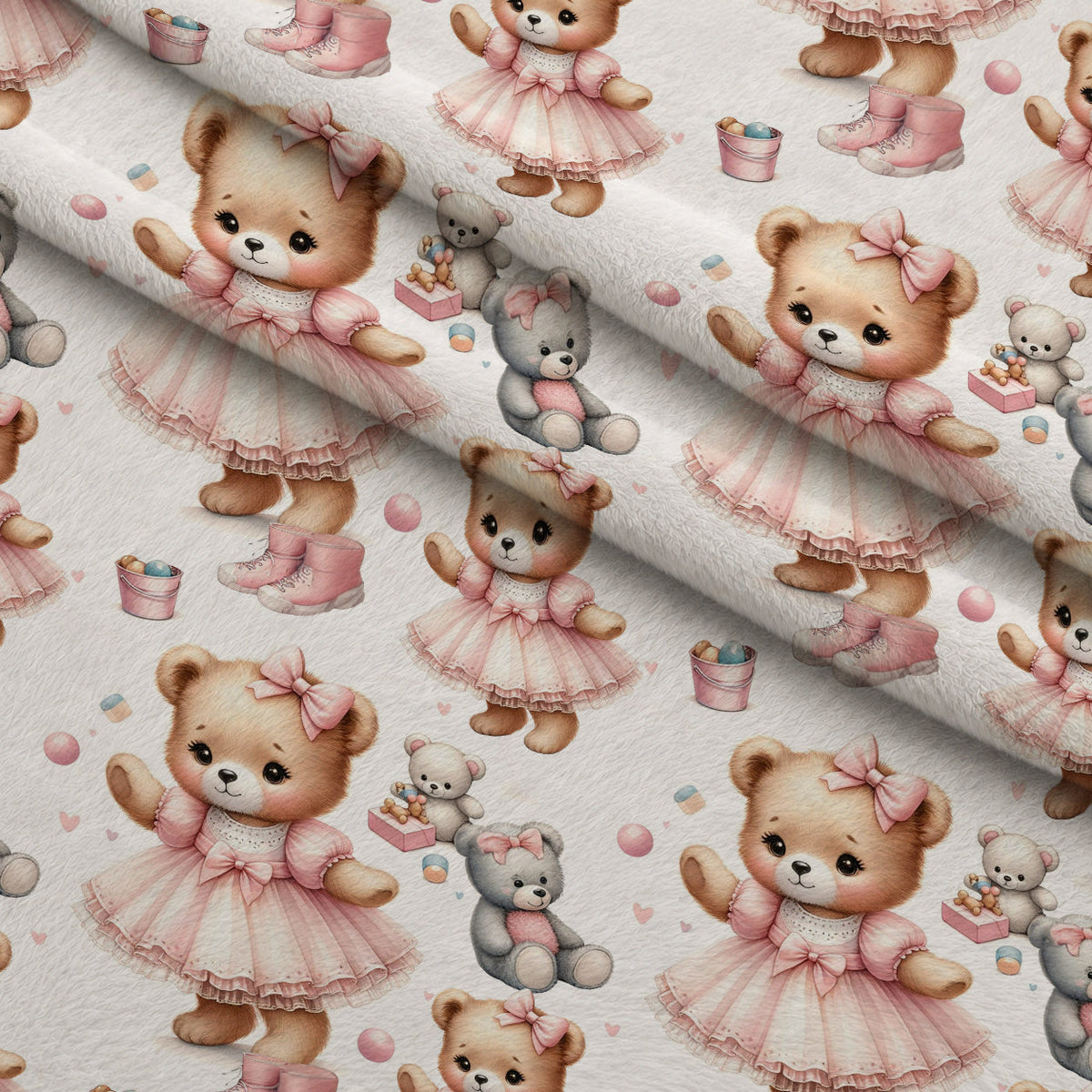 Rosy Balloon Cubs Pattern 10 Minky Fabric