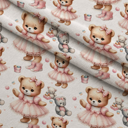 Rosy Balloon Cubs Pattern 10 Minky Fabric