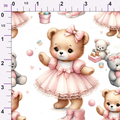 Rosy Balloon Cubs Pattern 10 Minky Fabric
