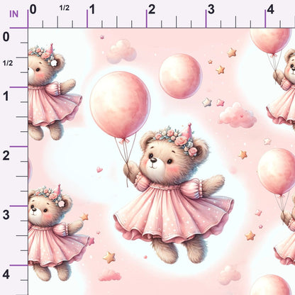 Rosy Balloon Cubs Pattern 11 Minky Fabric
