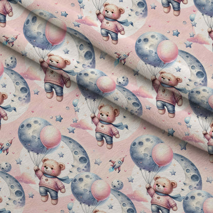 Rosy Balloon Cubs Pattern 2 Minky Fabric