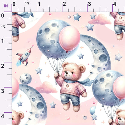 Rosy Balloon Cubs Pattern 2 Minky Fabric