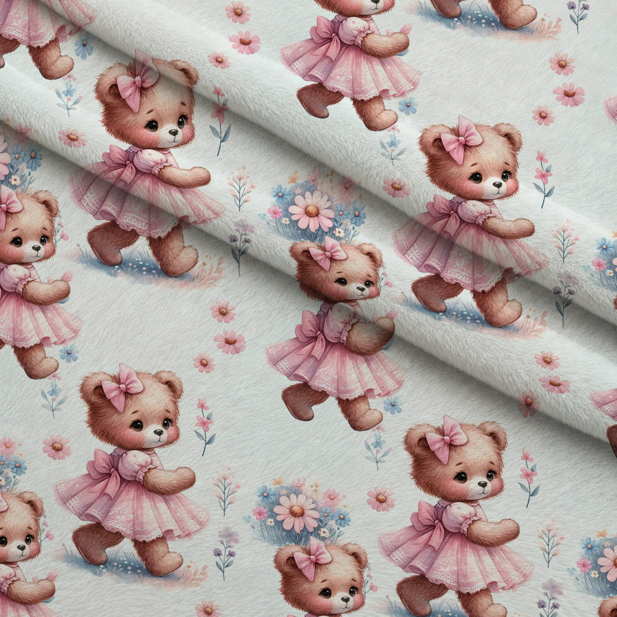 Rosy Balloon Cubs Pattern 3 Minky Fabric