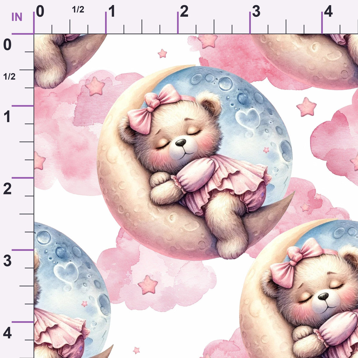 Rosy Balloon Cubs Pattern 4 Minky Fabric