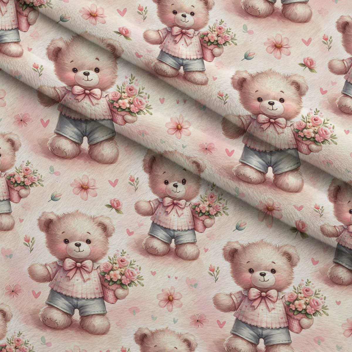 Rosy Balloon Cubs Pattern 6 Minky Fabric