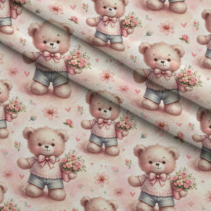 Rosy Balloon Cubs Pattern 6 Minky Fabric