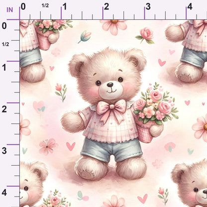 Rosy Balloon Cubs Pattern 6 Minky Fabric