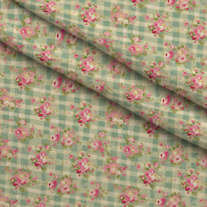 Rosy Gingham Pattern 11 Minky Fabric