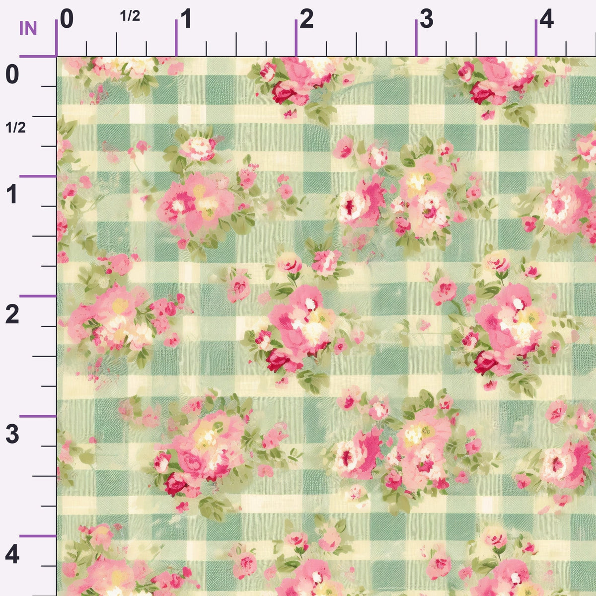 Rosy Gingham Pattern 11 Minky Fabric