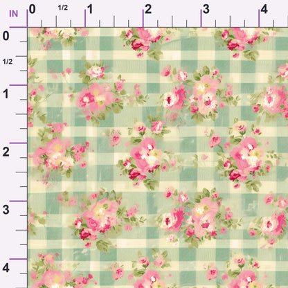 Rosy Gingham Pattern 11 Minky Fabric