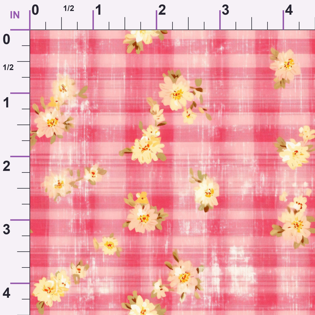 Rosy Gingham Pattern 2 Minky Fabric