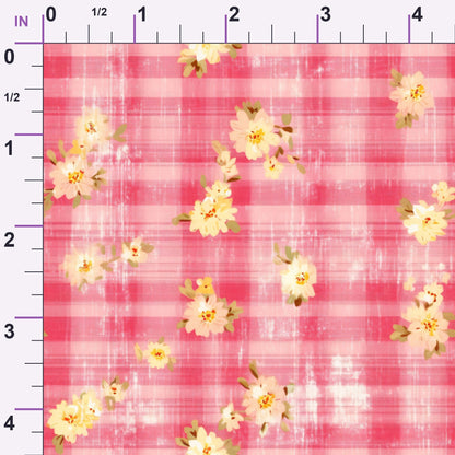 Rosy Gingham Pattern 2 Minky Fabric