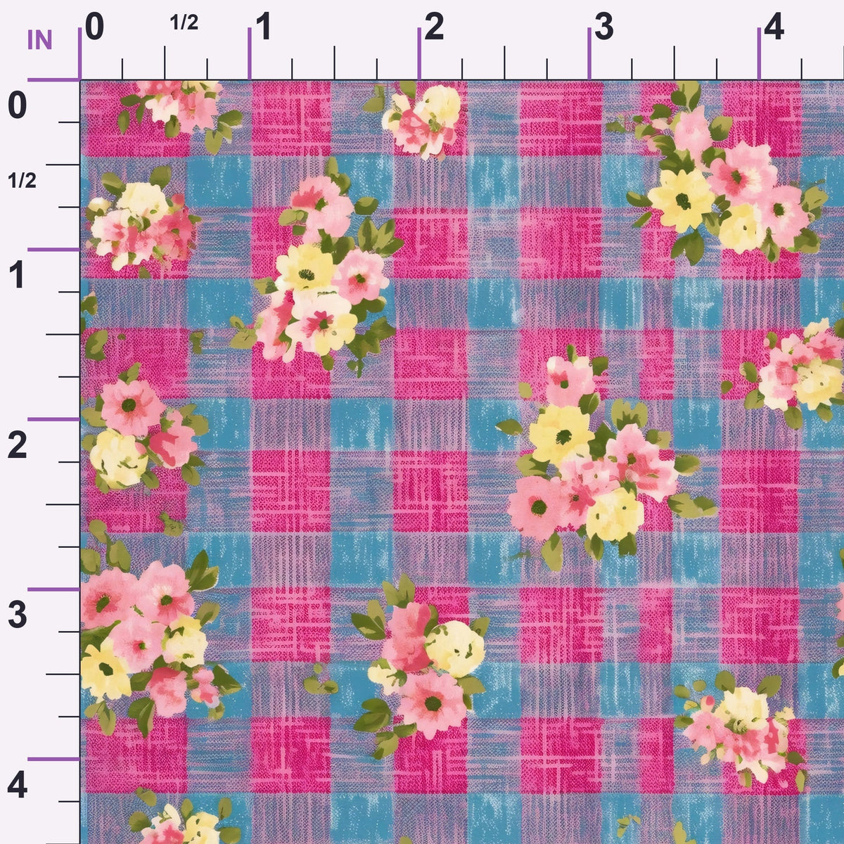 Rosy Gingham Pattern 8 Minky Fabric