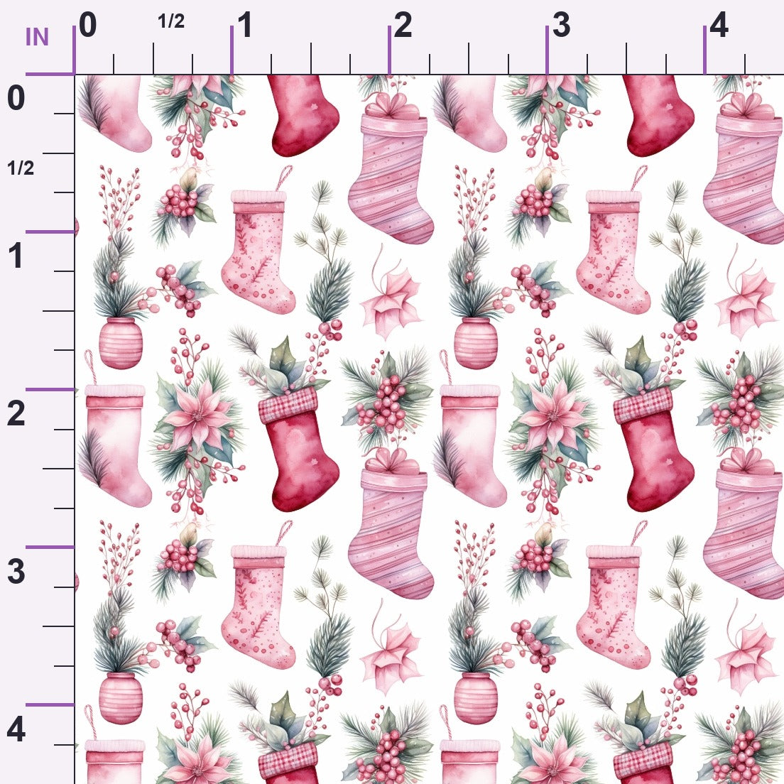 Rosy Noel Pattern 3 Minky Fabric