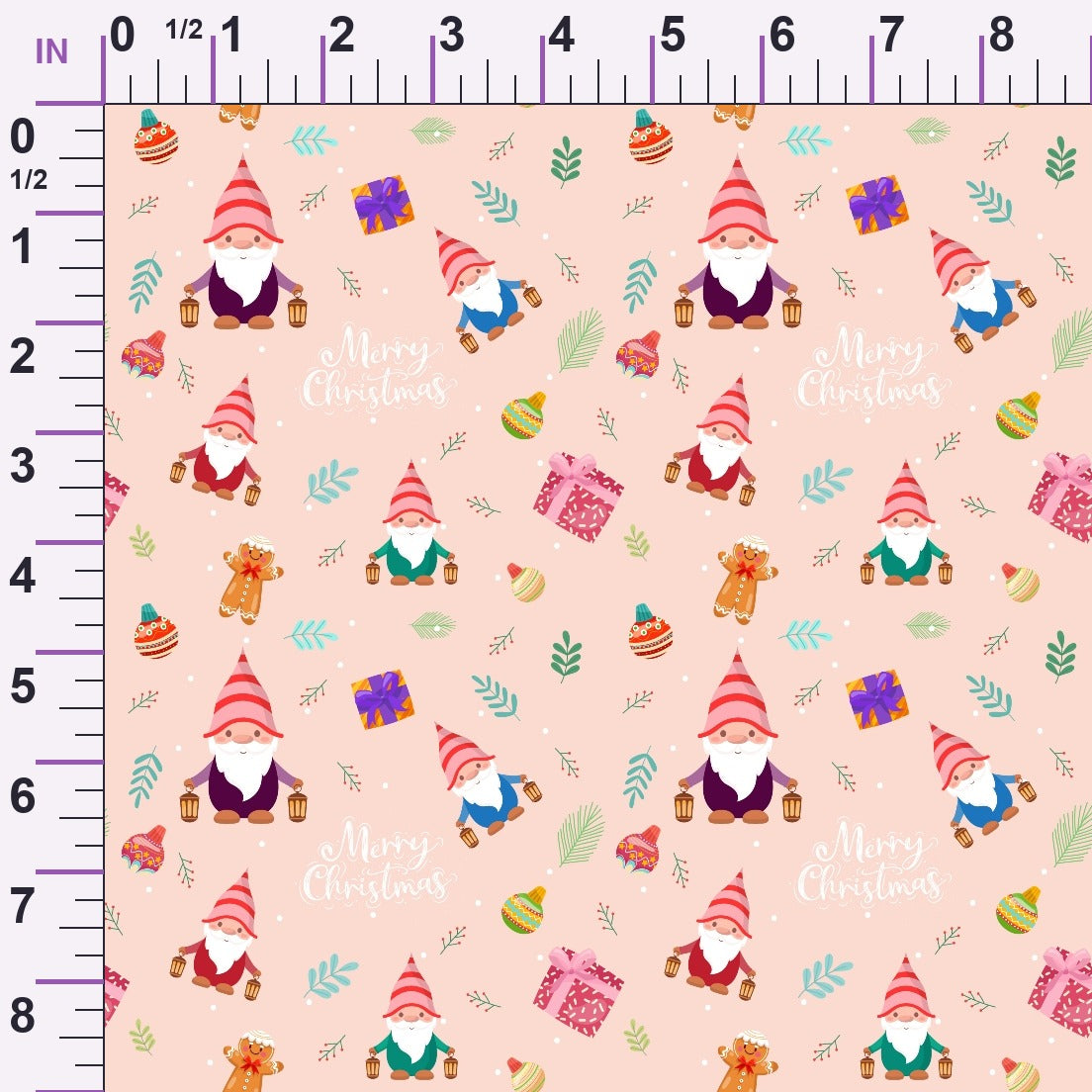 Rosy Yuletide Pattern 1 Minky Fabric