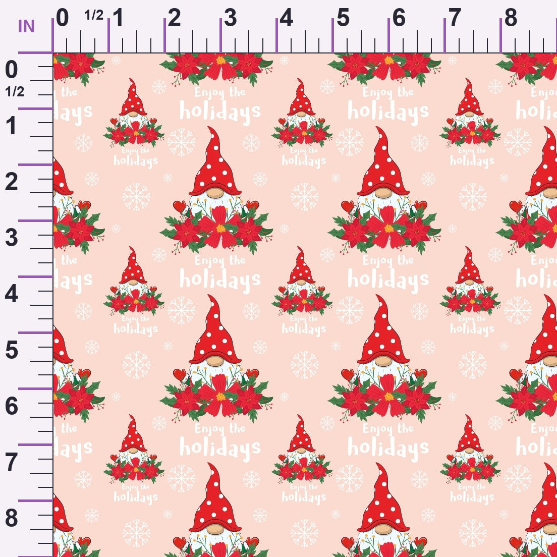 Rosy Yuletide Pattern 10 Minky Fabric