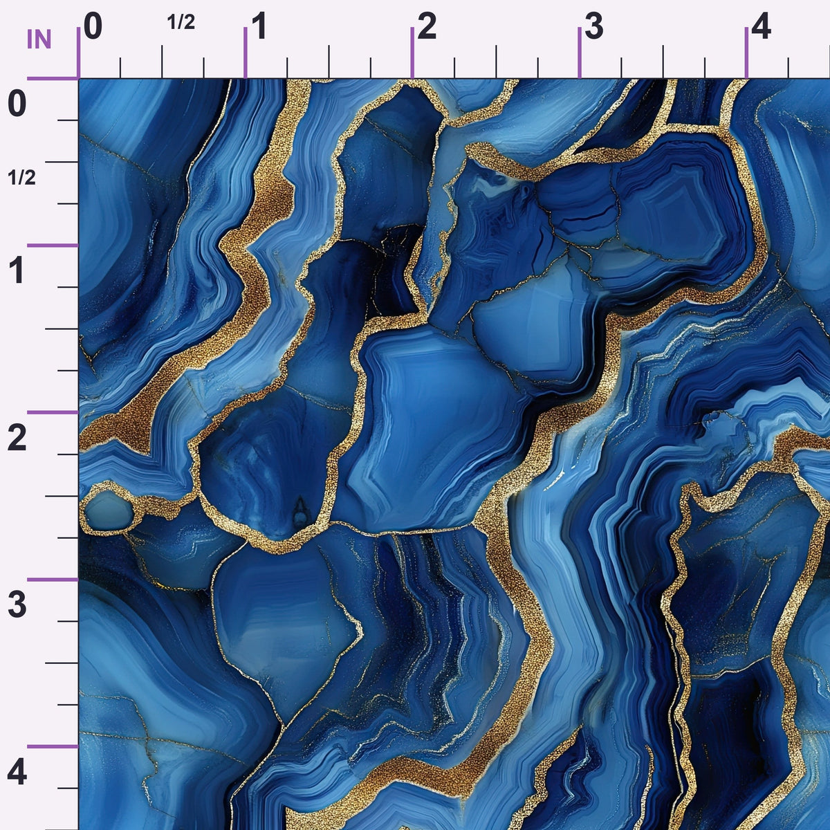 Royal Blue and Gold Agate Pattern 17 Minky Fabric