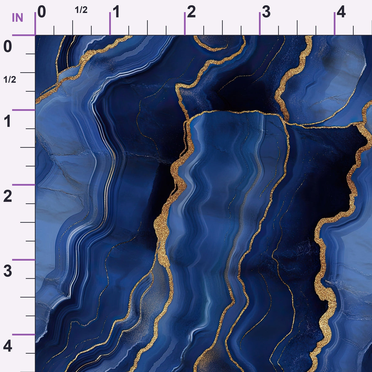 Royal Blue and Gold Agate Pattern 27 Minky Fabric