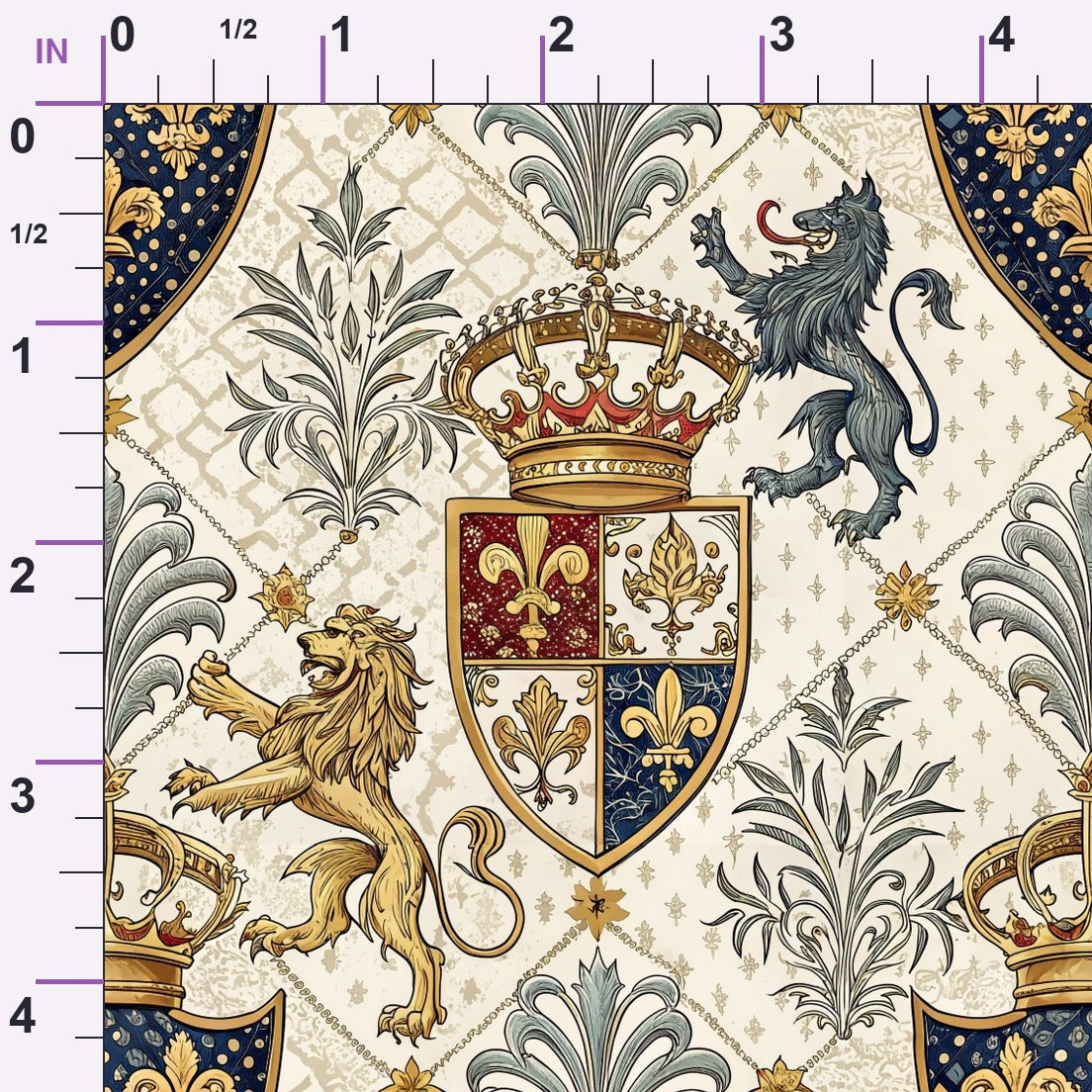 Royal Crest Pattern 2 Minky Fabric