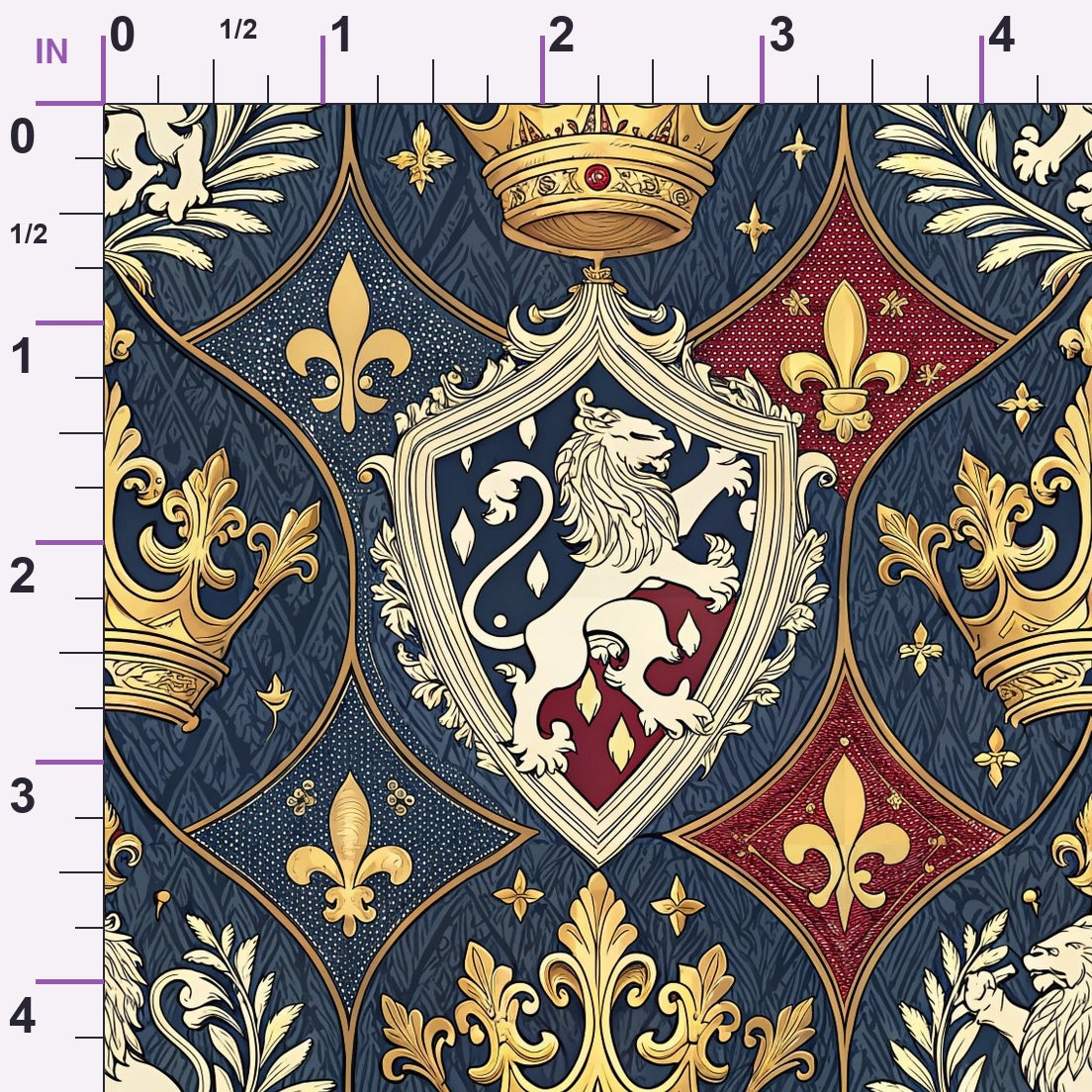 Royal Crest Pattern 6 Minky Fabric