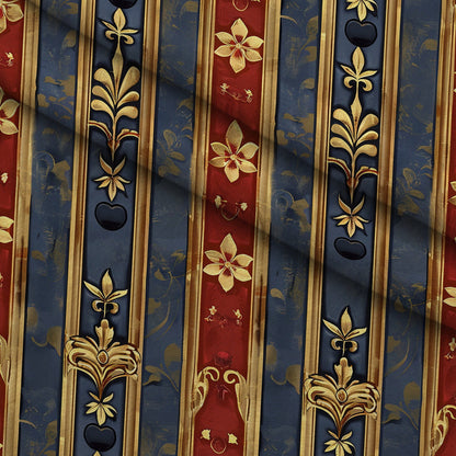 Royal Fleur Stripes Pattern 5 Minky Fabric