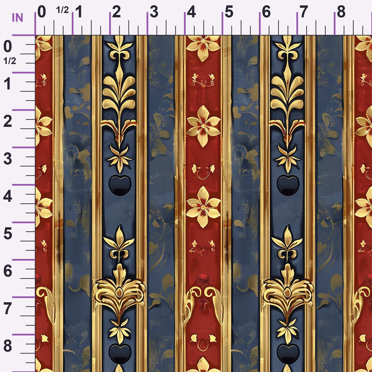 Royal Fleur Stripes Pattern 5 Minky Fabric