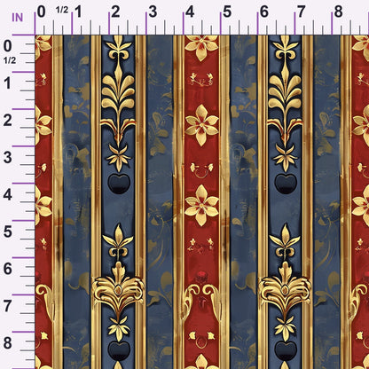 Royal Fleur Stripes Pattern 5 Minky Fabric