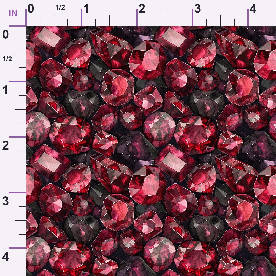 Ruby Crystals Pattern 4 Minky Fabric