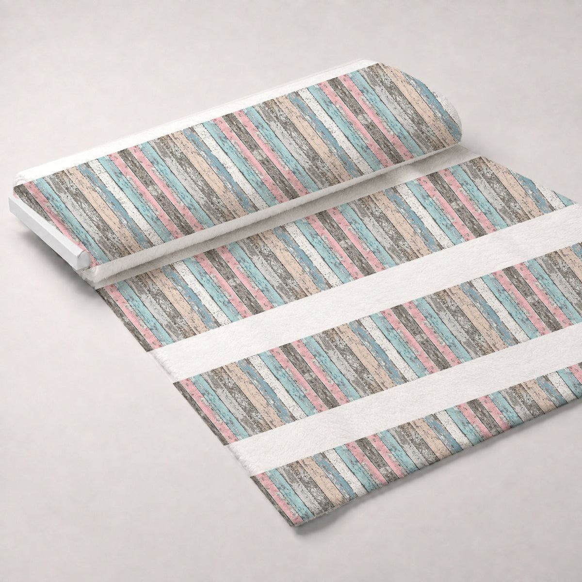 Rustic Distressed Wood Planks Minky Fabric