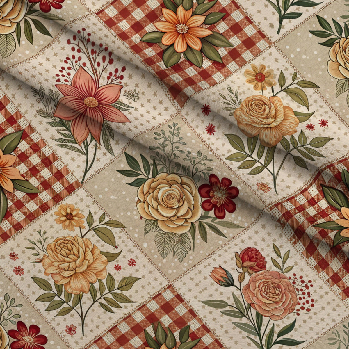 Rustic Patchwork Quilt Pattern 1 Minky Fabric